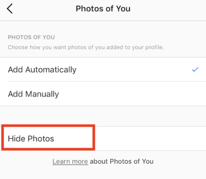 how to unhide tagged photos on instagram - final step